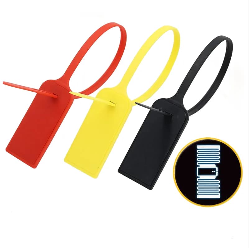 High Security 15inch 380mm Pull Tight RFID Plastic Seal Tamper for Truck, front view