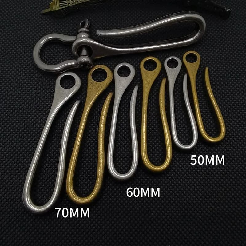 Top Quality Key Rings Clip Solid Metal U Key Loop Hook Metal Pocket Zin Alloy, front view