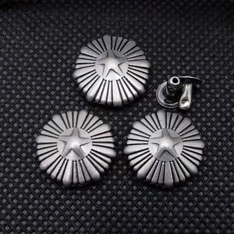 Metal 16mm Star Rivets Studs Spikes Spots Buttons Leather for Belt Clothes, front view