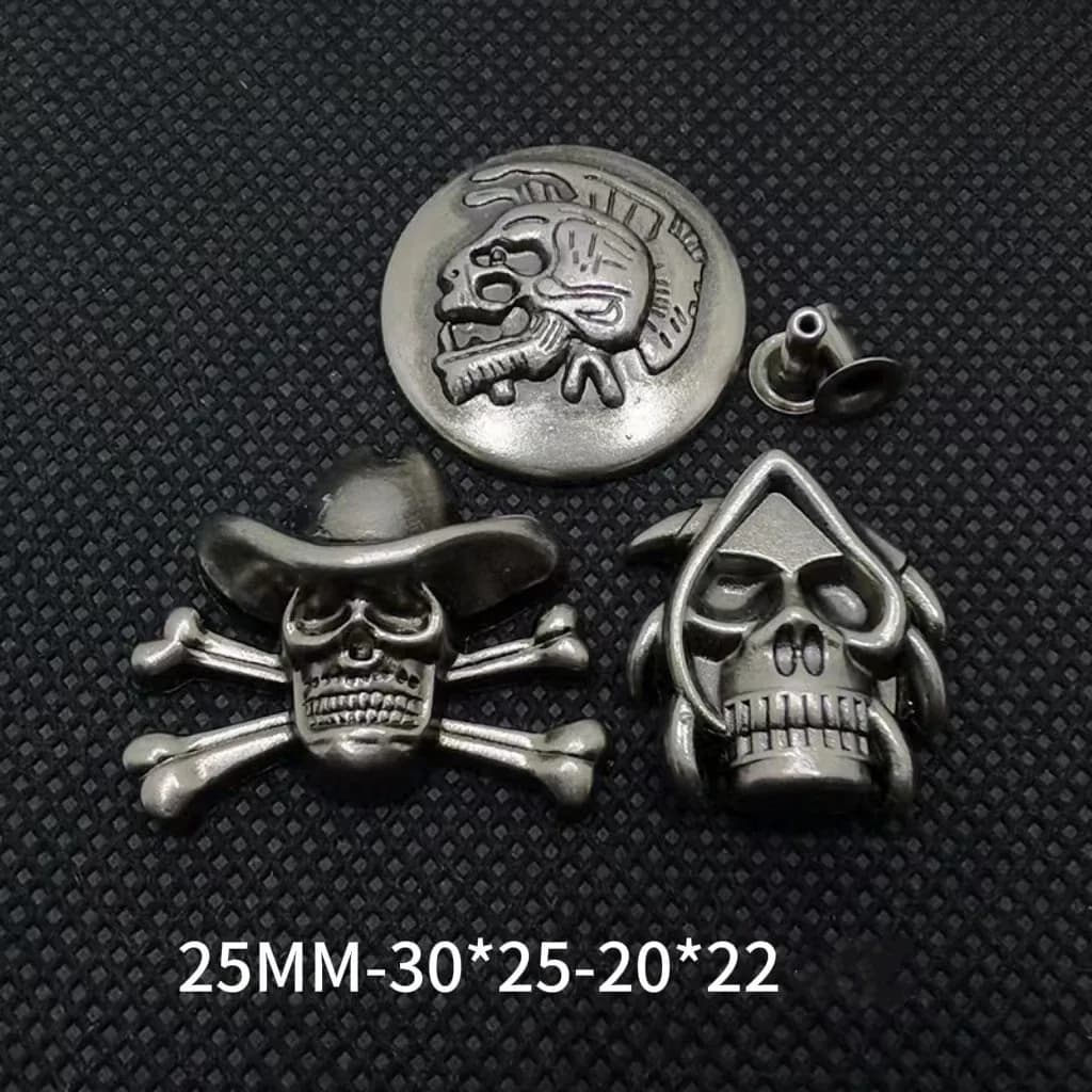 Morden Style Ghost Head Skull Rivets Denim Custom and Metal Jeans Rivet, front view