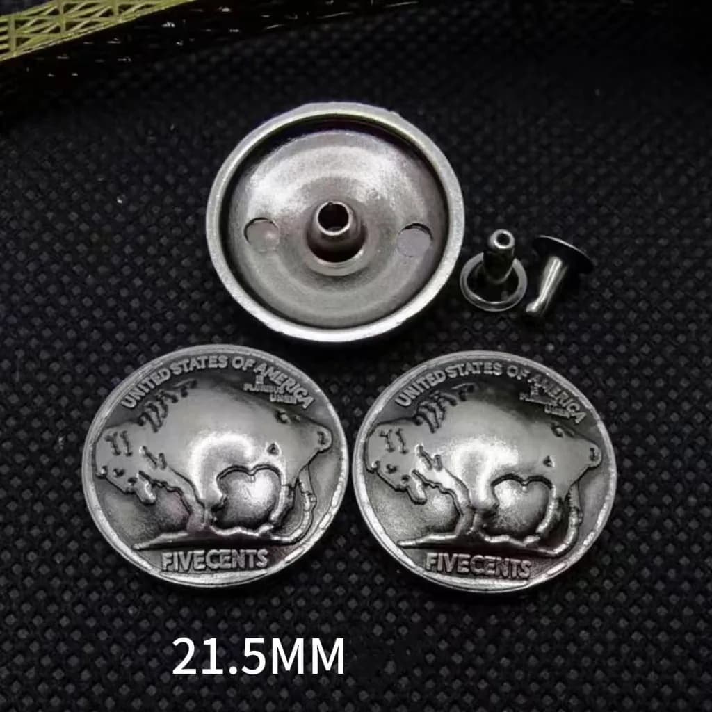 Antique Silver Rivets Clothing Conchos for Leather Craft Oxhead Rivet, front view