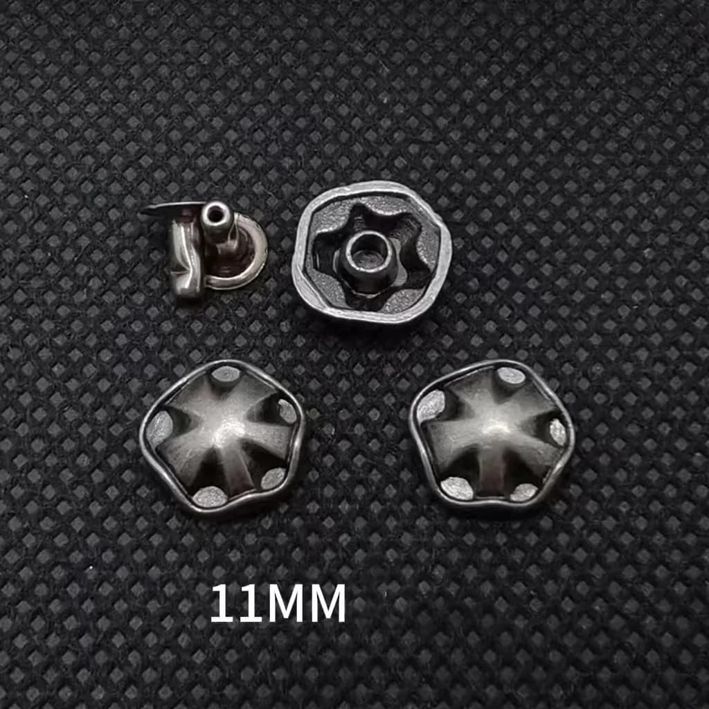 New Fashion Rivet Metal Pentagon Conchos Studs Bead Spike for Bag Shoes, front view