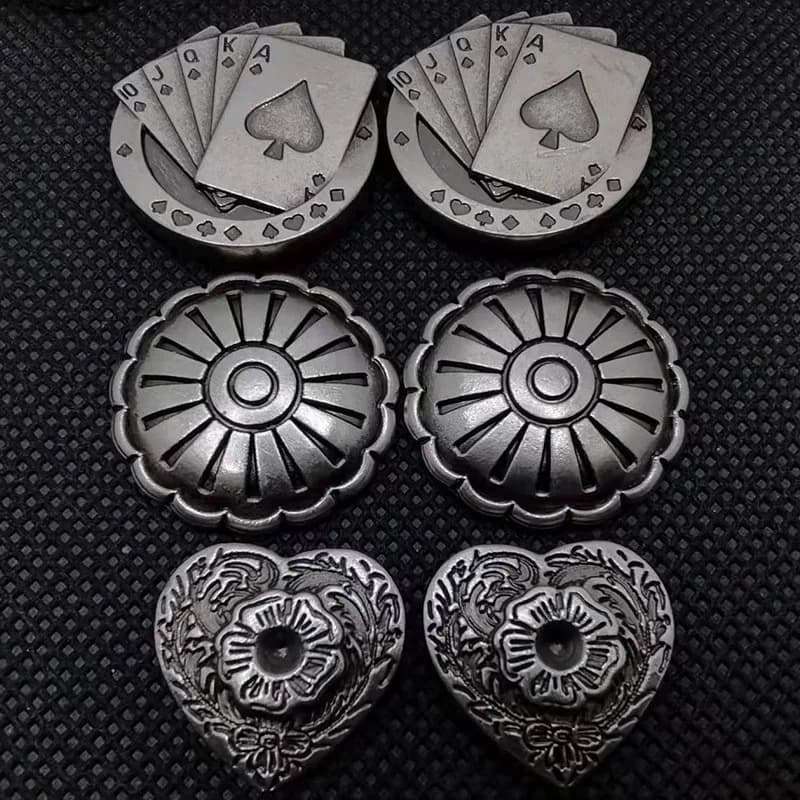 Factory Directly Sale Personalized Bag Metal Jeans Rivets Designer Conchos, front view
