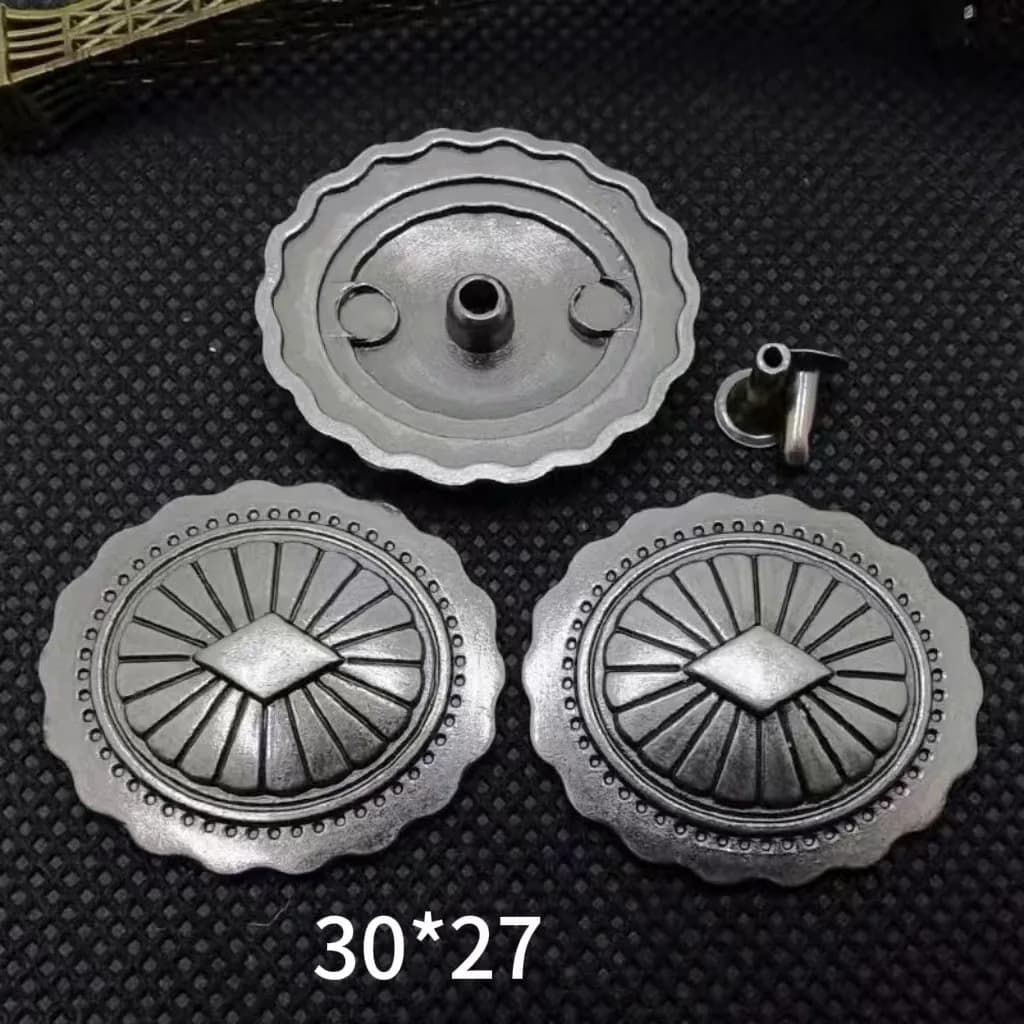 Fashion Alloy Metal Ellipsoid Flowers Decorative Rivets for Leather/bag Rivets, front view