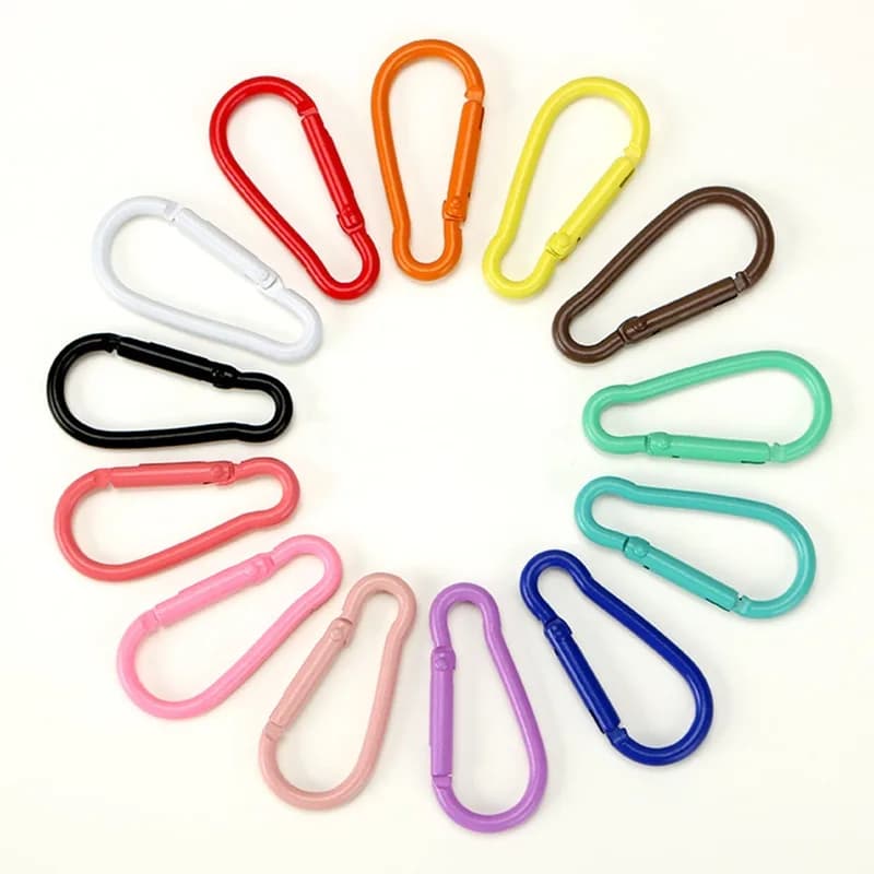 Bulk Custom Laser Engraved Logo Gourd-shaped Carabiner Clips Colorful Aluminum, front view