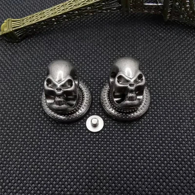 Plating Zinc Alloy Metal Western Conchos Cowboy Skull Rivets for Coat Jacket, front view