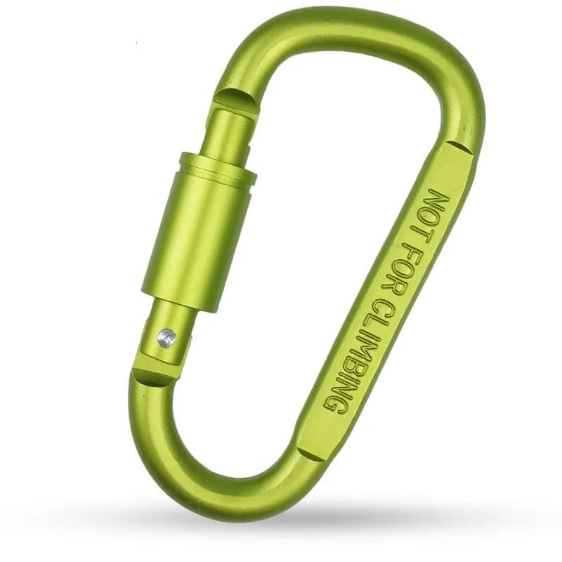 OEM D Ring Carabiner Carabiner Logo Laser Flat Carabiner Keychain, front view