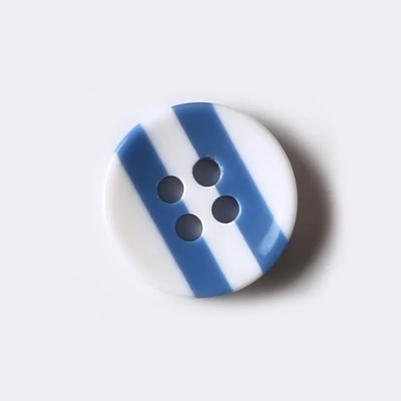 DIY Four Hole Round Decorative Resin Kids Clothes Buttons Candy-Colored Stripe, front view