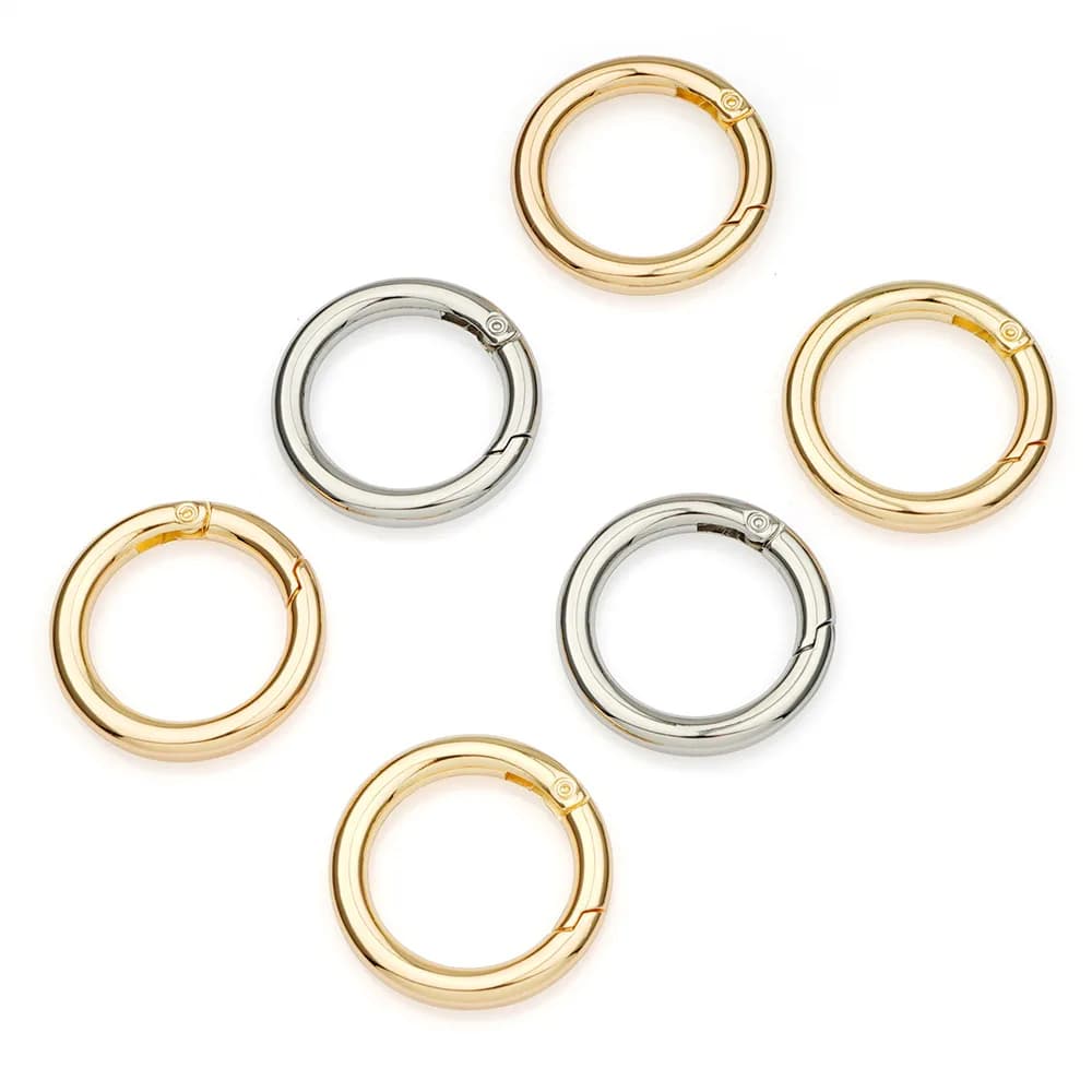 O Ring Buckle Round Carabiner Snap Clip Hook Spring Keyring Clasp Engraved, front view