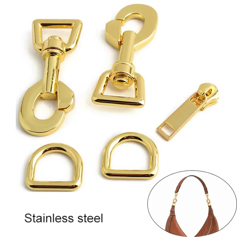 Bag Hardware Set Stainless Steel Strong Durable Accessoires Set for Women, front view