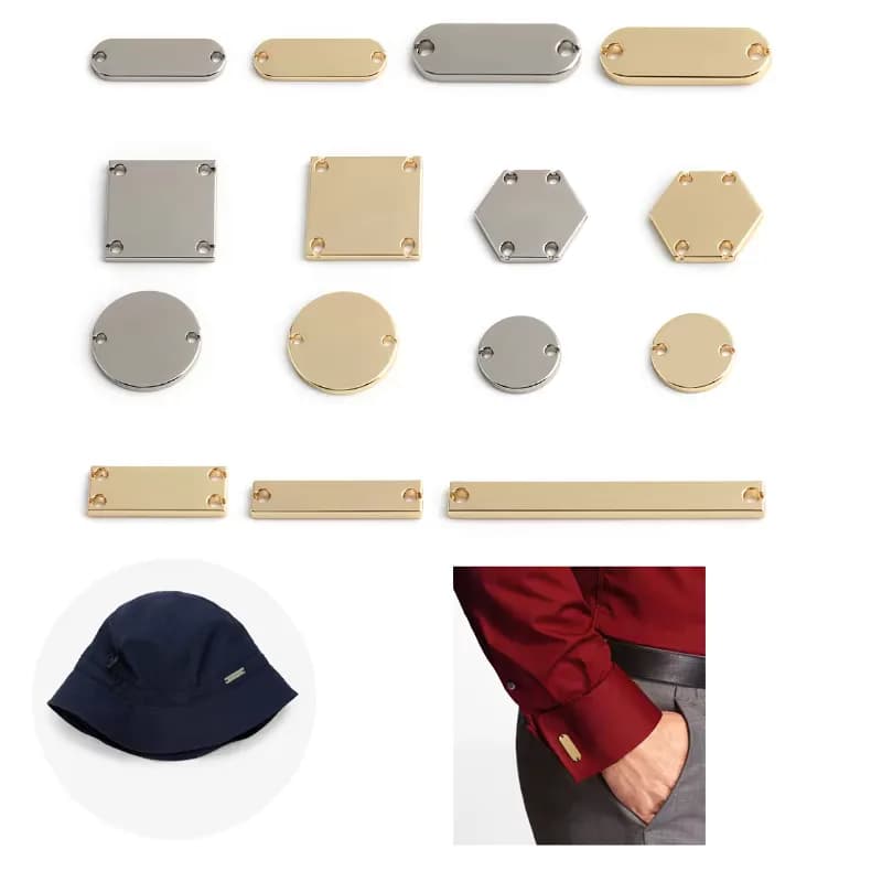 Round/Square/Hexagon/Rectangle Customized Personalized Metal Ornament Tags Light, front view