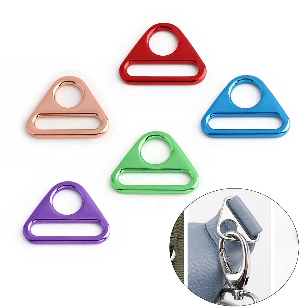 25mm Triangle Connector Ring for Bags - Alloy Decorative Buckle Clip for DIY, front view