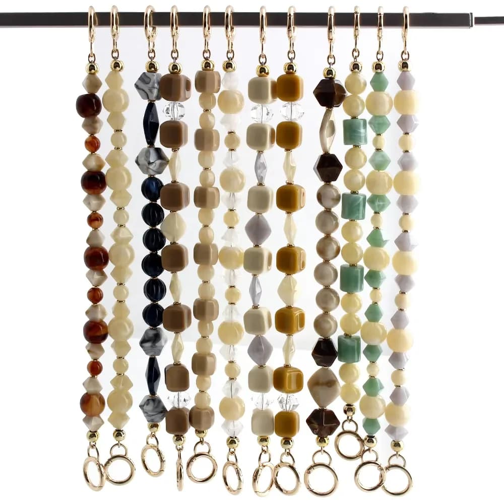 Customizable Colorful Resin Purse Chains, Detachable Handbag Strap for DIY Bag, front view