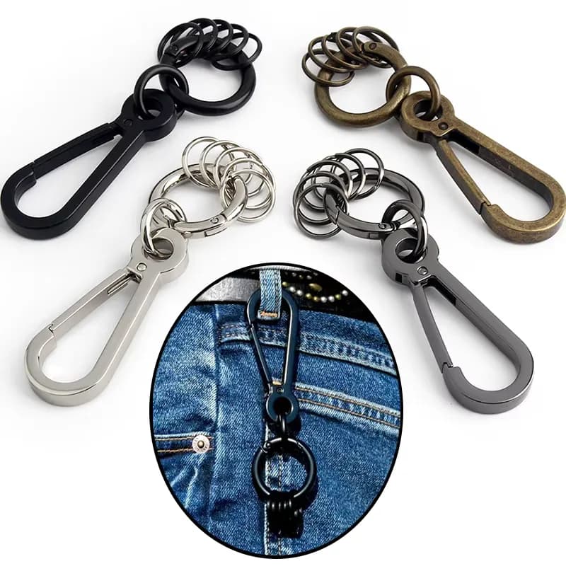 Durable Metal Carabiner Keychain in Multiple Colors Great for Key Organization, front view
