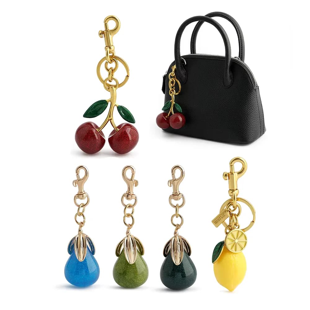 Cherry Bag Charm Gifts Keychain Fruit for Women Fashion Accessories Cute Pendant, front view
