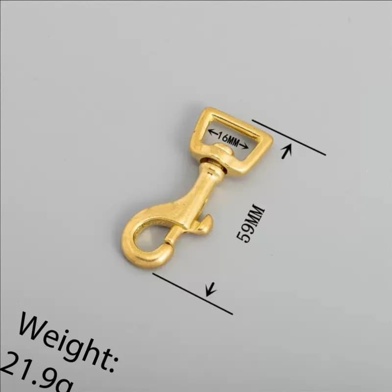 Different Size Rope Solid Brass Snap Hook for Bags, front view