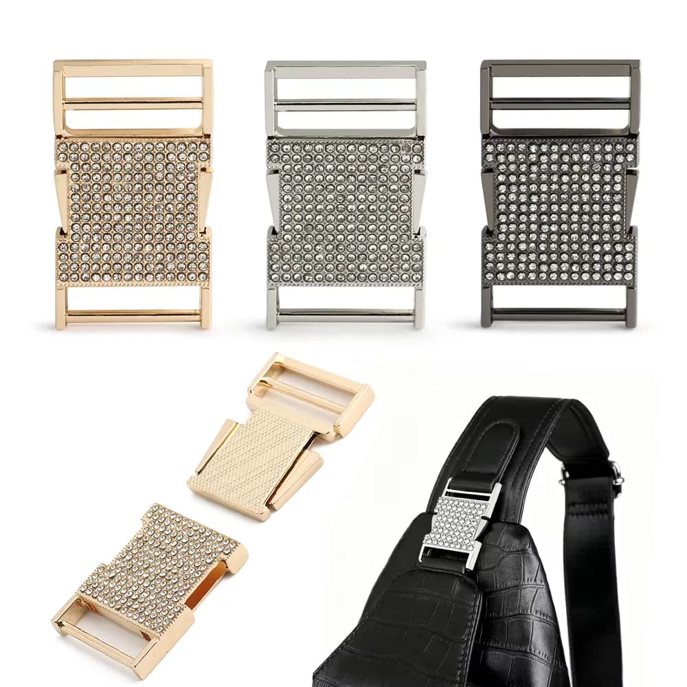 Metal Side Release Buckle 25mm 1 Inch Metal Side Fast Release Buckle Bright, front view