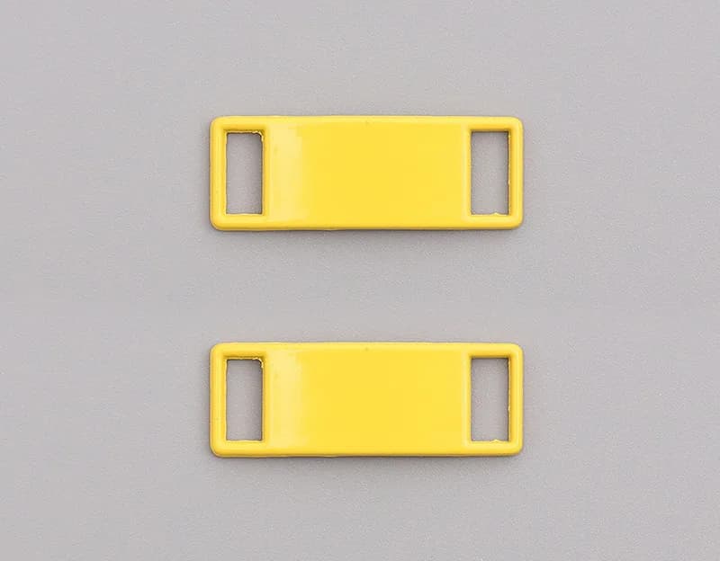 Customizable Zinc Alloy Nickel-Free 3D Rectangle Clothing and Charms Shoelace, front view