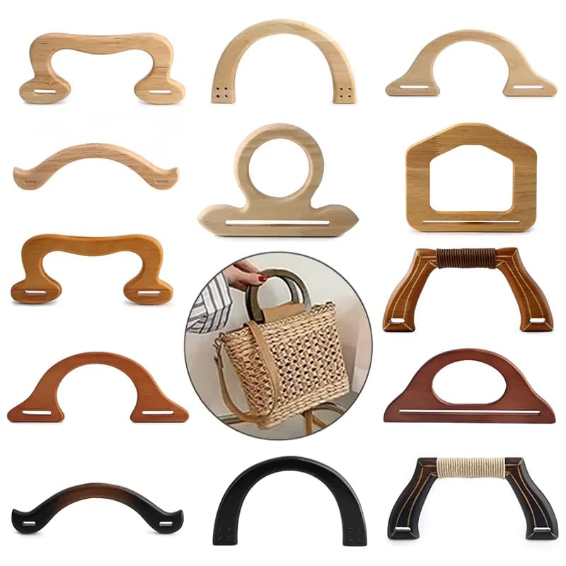 Furoshiki Bag Handle Wood Wooden Handles for Bags and Scarf to Bag Handle, front view