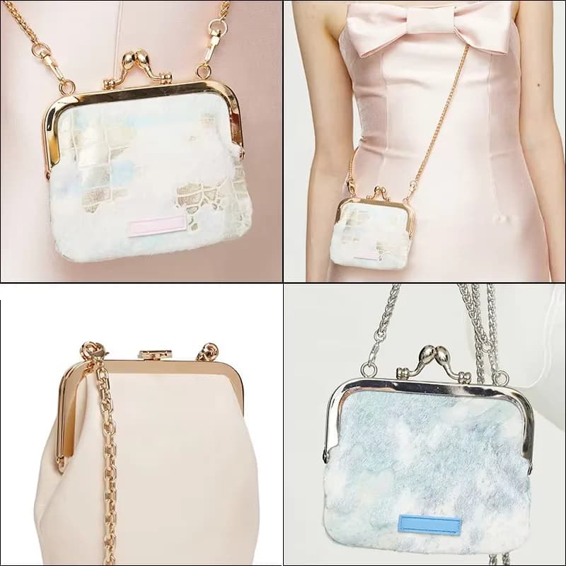 Metal Purse Frame Bag Frame Purse Frame for Bag Frames for Clutch Bag with Kiss, front view