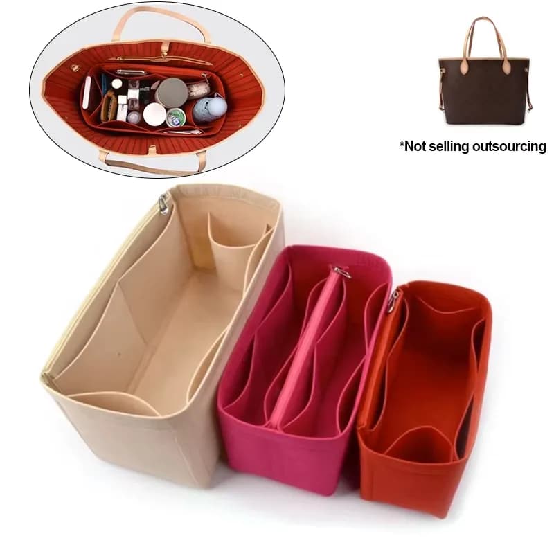 Zippered Tote Organizer Insert Bag Organizer Purse Organizer Handbag Organizer, front view