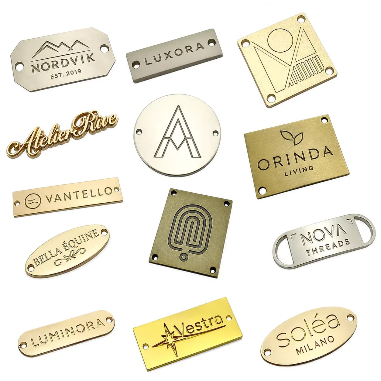 REACH RoHS Compliant Custom Metal Letters Logo Heavy Duty Square Nickel-free, front view