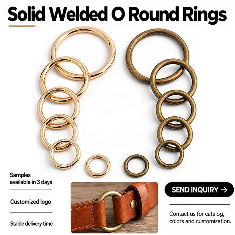 Heavy Duty Zinc Alloy Metal O Ring Seamless Die Cast Round Loop Closed Ring, front view