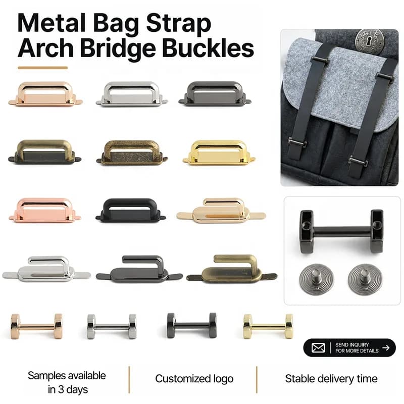 Screw on Zinc Alloy Rectangular Arch Bridges Open Hook Metal Side Hanger, front view