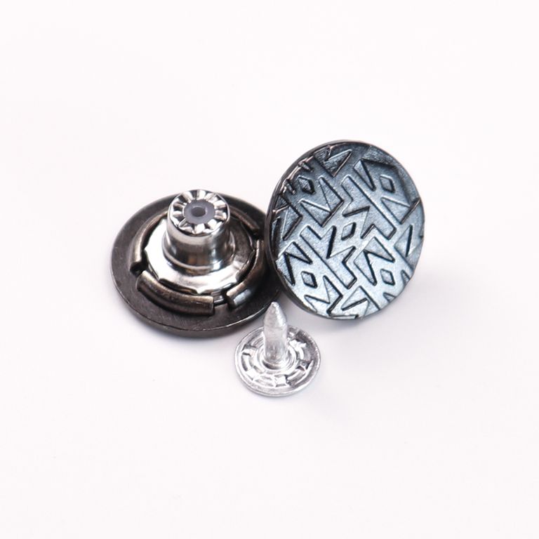 17mm Brass Jeans Buttons Custom Logo Exquisite Shank Plating Technique Factory, side view
