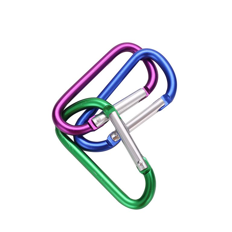 D Shape 5.7CM Aluminum Carabiner Clip for Bags/suitcase/Bottle/Fishing/Pet for, front view