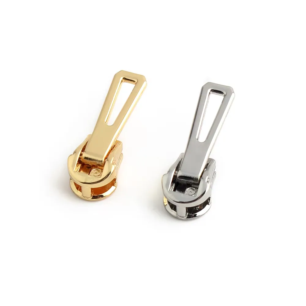 22*8MM Zinc Alloy Gold/Silver Customizable Metal Pull Sliders Zipper Puller, front view