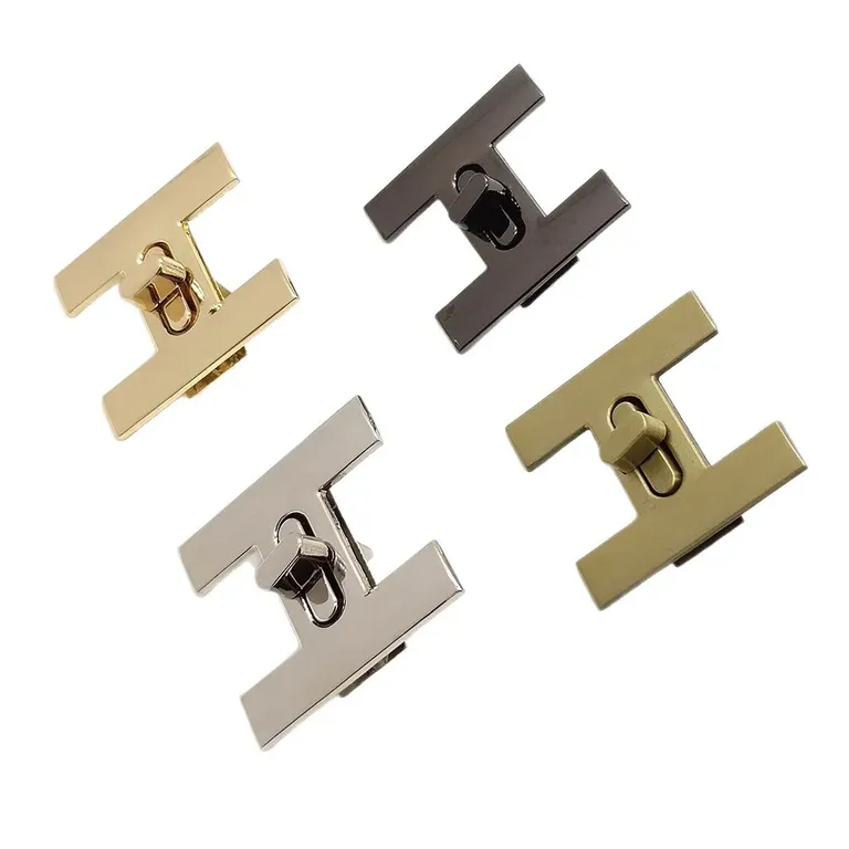 Wholesale Metal Push and Turn Lock Logo Twist Locks Custom Design Press Handbag Lock Hardware for Bags - view 1