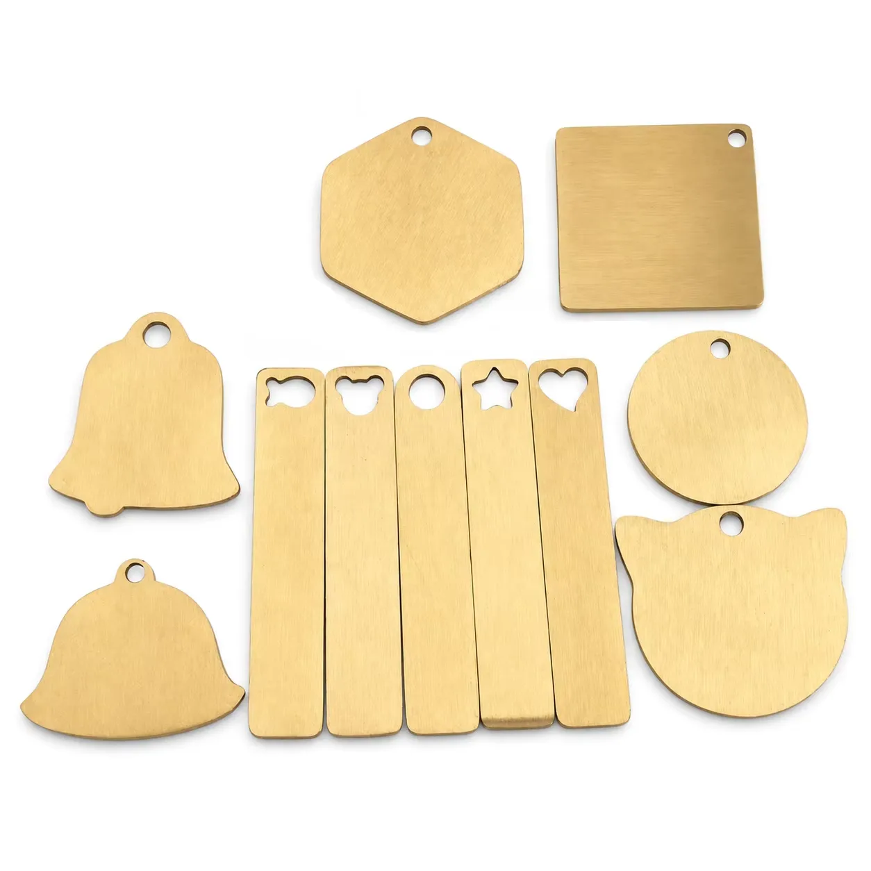 Brass Label Plate Tag DIY Custom Logo Round Etching Embossing Hot Stamping Gold, back view